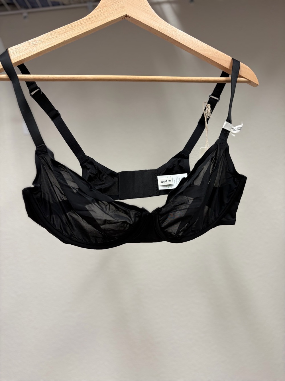 aerie black mesh bra